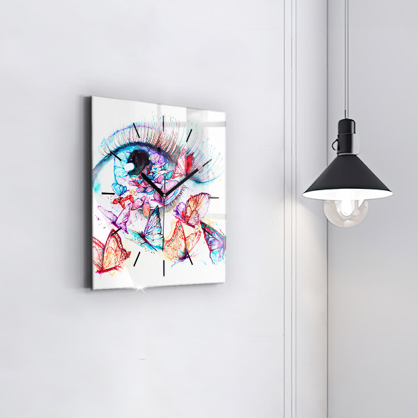 Orologio quadrato Occhio di farfalla colorato