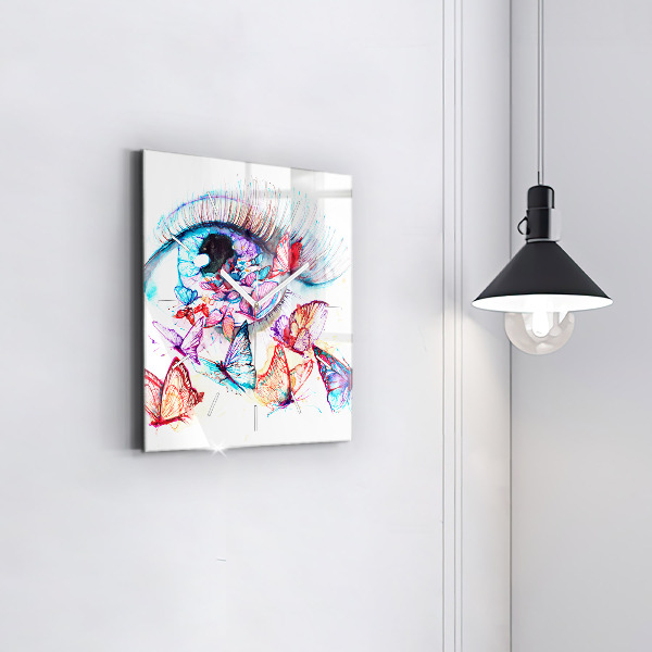 Orologio quadrato Occhio di farfalla colorato