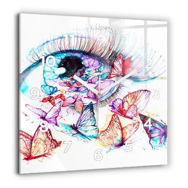 Orologio quadrato Occhio di farfalla colorato