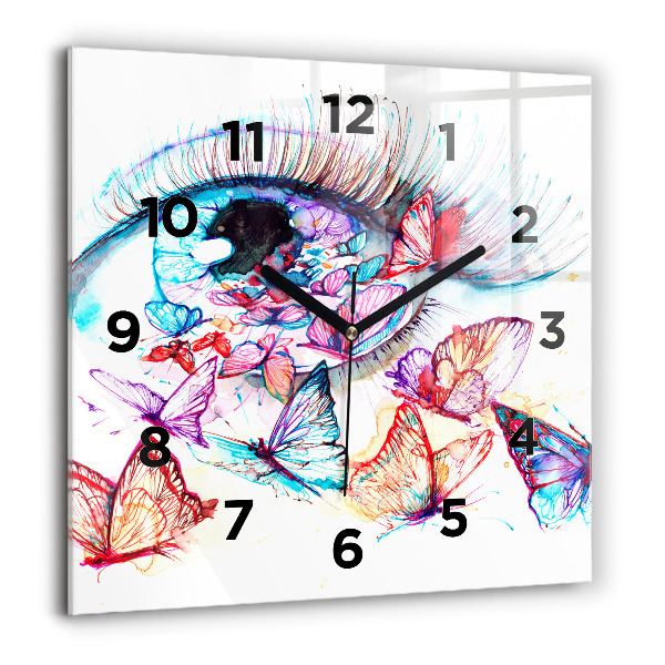 Orologio quadrato Occhio di farfalla colorato