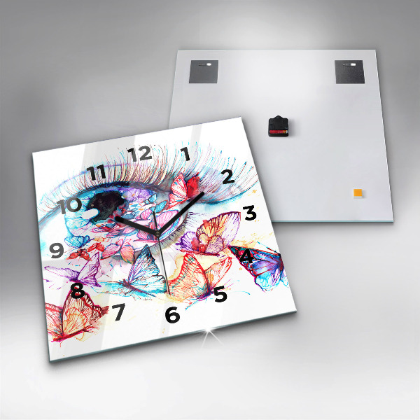 Orologio quadrato Occhio di farfalla colorato
