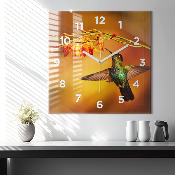 Orologio quadrato Uccello colibrì
