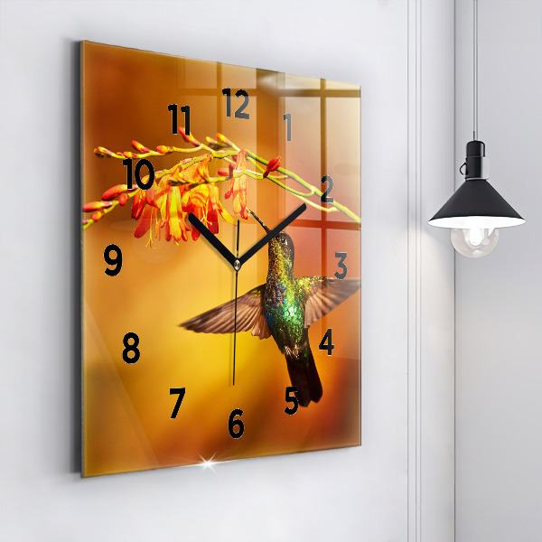 Orologio quadrato Uccello colibrì