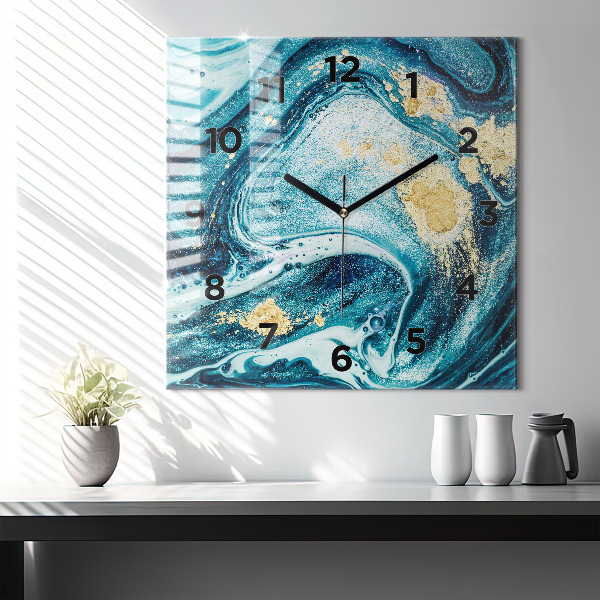 Orologio quadrato Marmo astratto