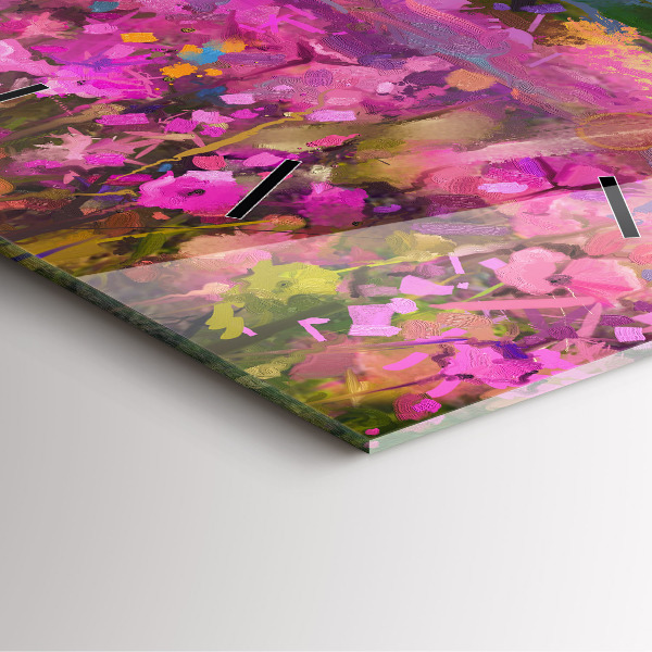 Orologio quadrato Paesaggio di natura e fiori