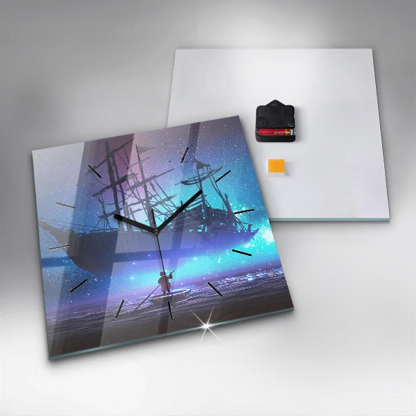 Orologio quadrato Nave a vela di fantasia