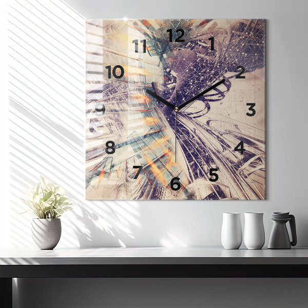 Orologio quadrato Meccanismo astratto