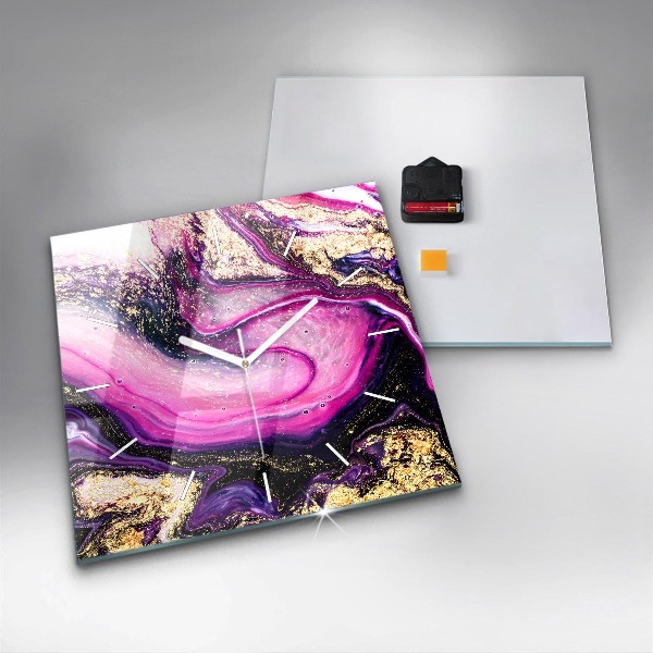 Orologio quadrato Marmo astratto