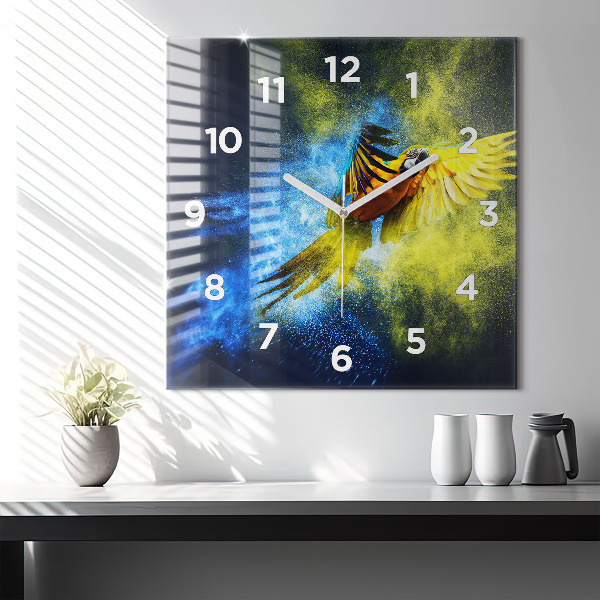 Orologio quadrato Pappagallo colorato