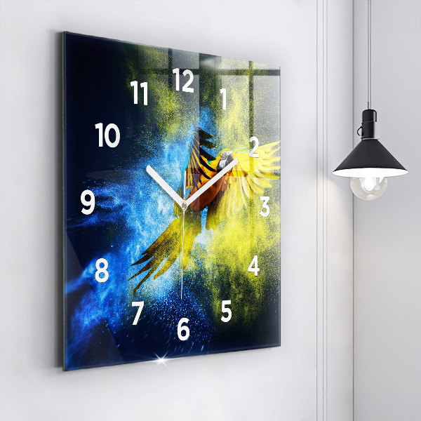 Orologio quadrato Pappagallo colorato