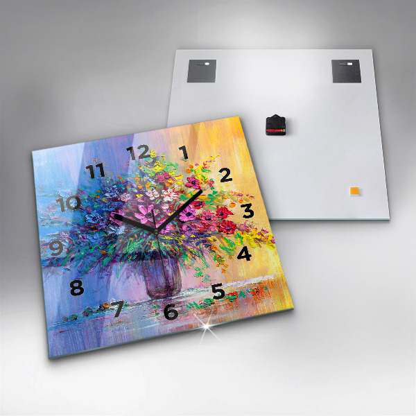 Orologio quadrato Fiori in un vaso