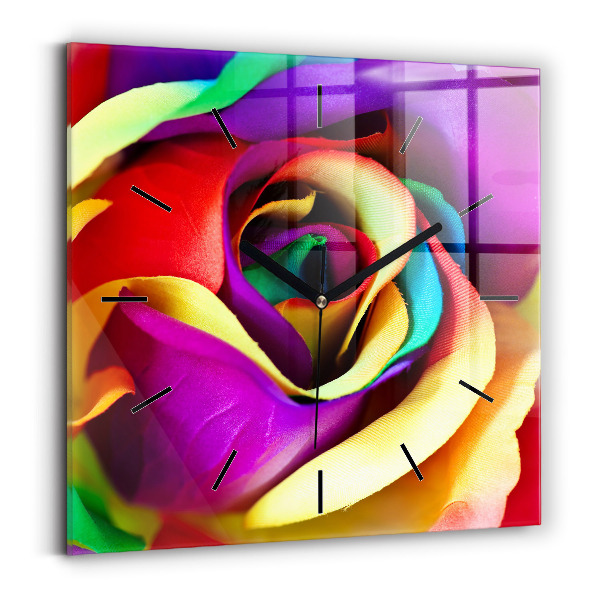 Orologio quadrato Rosa arcobaleno