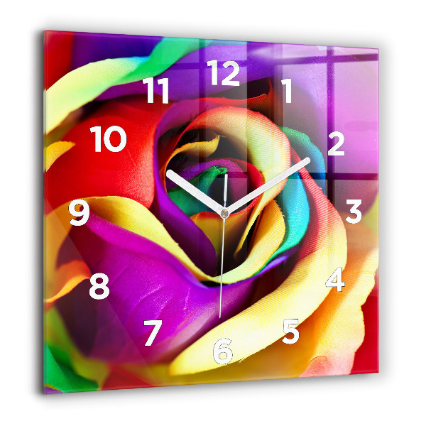 Orologio quadrato Rosa arcobaleno