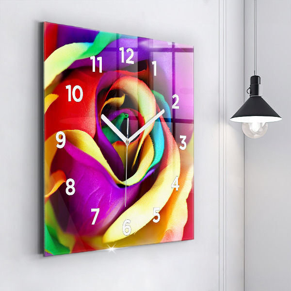 Orologio quadrato Rosa arcobaleno