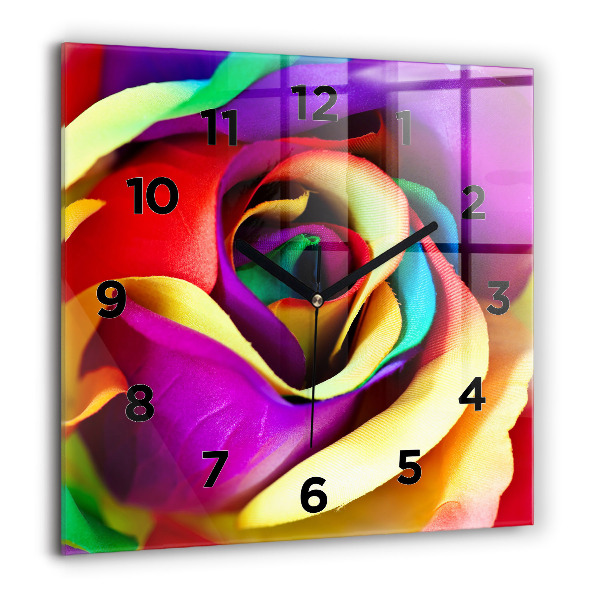 Orologio quadrato Rosa arcobaleno