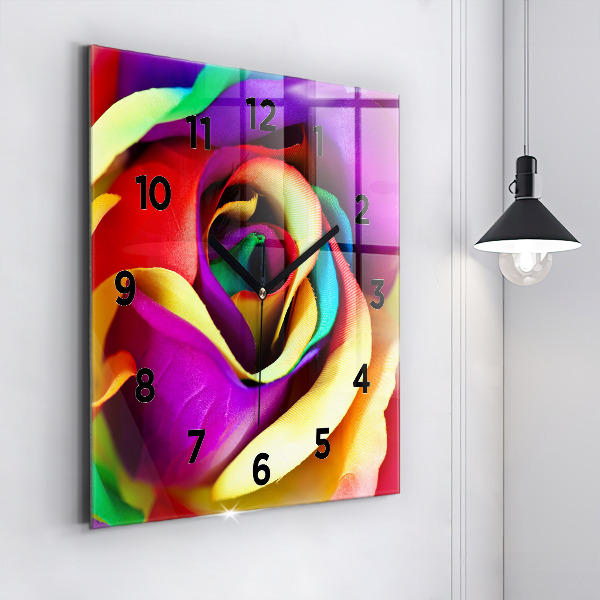 Orologio quadrato Rosa arcobaleno