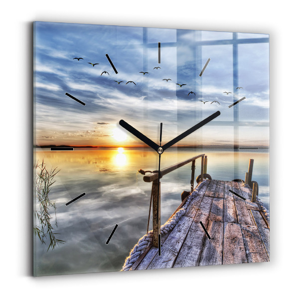 Orologio quadrato Tramonto sul lago