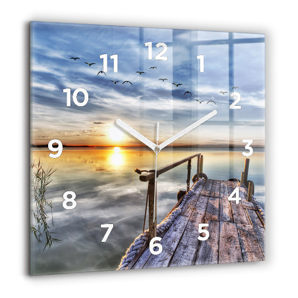 Orologio quadrato Tramonto sul lago
