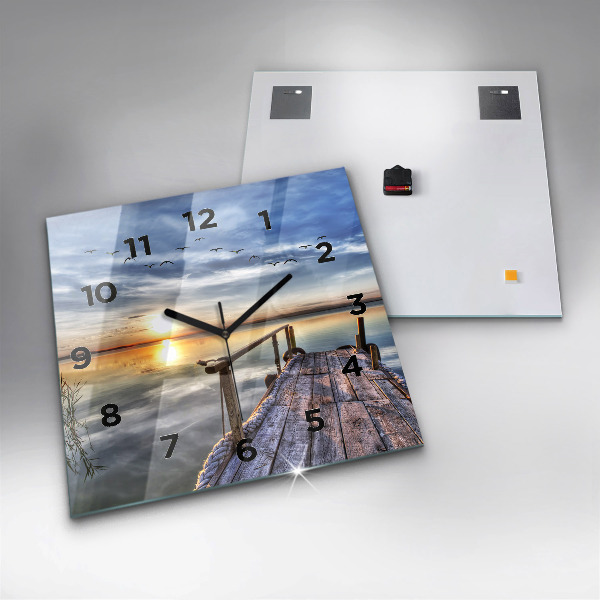Orologio quadrato Tramonto sul lago