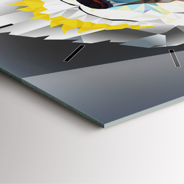 Orologio quadrato in vetro Testa di lupo