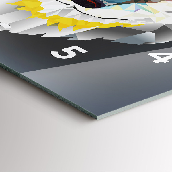 Orologio quadrato in vetro Testa di lupo