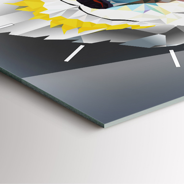 Orologio quadrato in vetro Testa di lupo