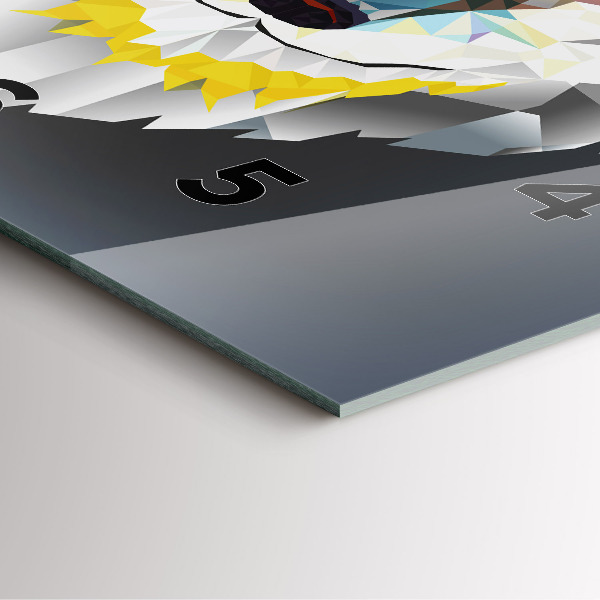 Orologio quadrato in vetro Testa di lupo