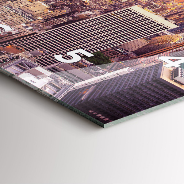 Orologio quadrato in vetro Tramonto New York