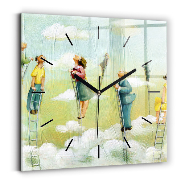 Orologio quadrato in vetro Persone sulla scala