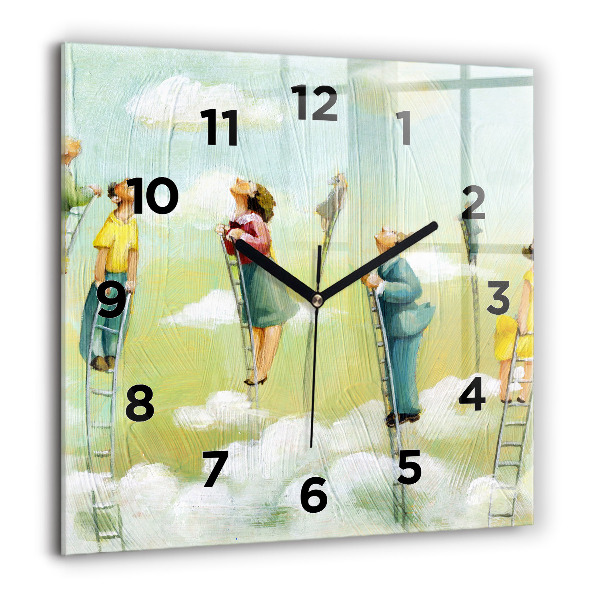 Orologio quadrato in vetro Persone sulla scala