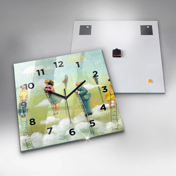 Orologio quadrato in vetro Persone sulla scala