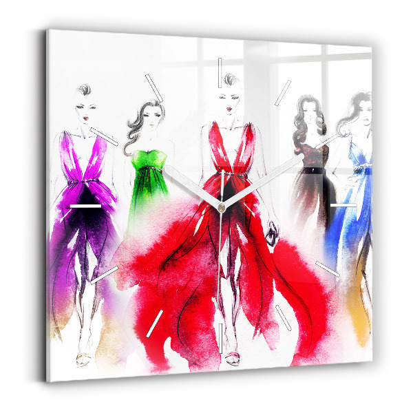 Orologio quadrato in vetro Donne in abiti colorati