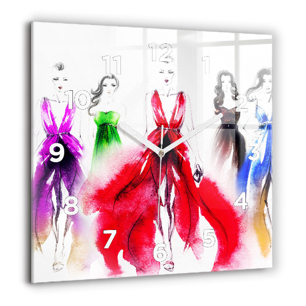 Orologio quadrato in vetro Donne in abiti colorati