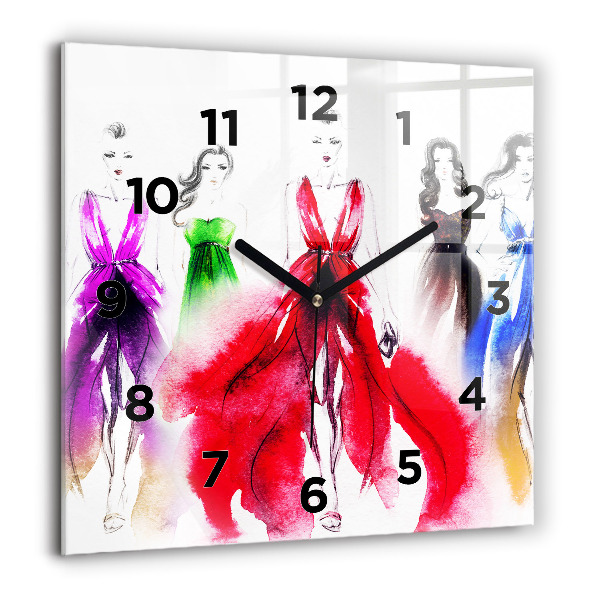 Orologio quadrato in vetro Donne in abiti colorati