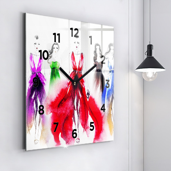 Orologio quadrato in vetro Donne in abiti colorati