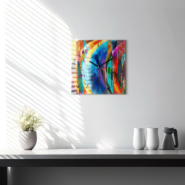 Orologio quadrato in vetro Sfondo astratto