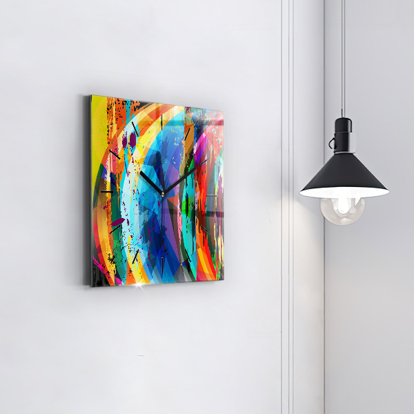 Orologio quadrato in vetro Sfondo astratto