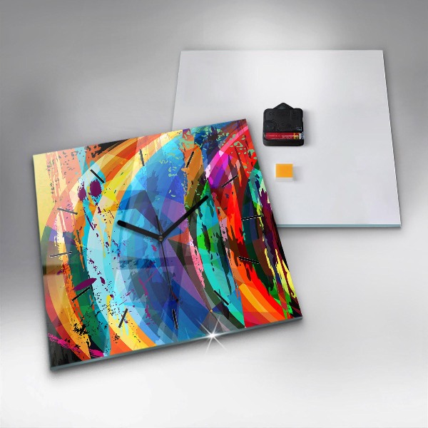 Orologio quadrato in vetro Sfondo astratto