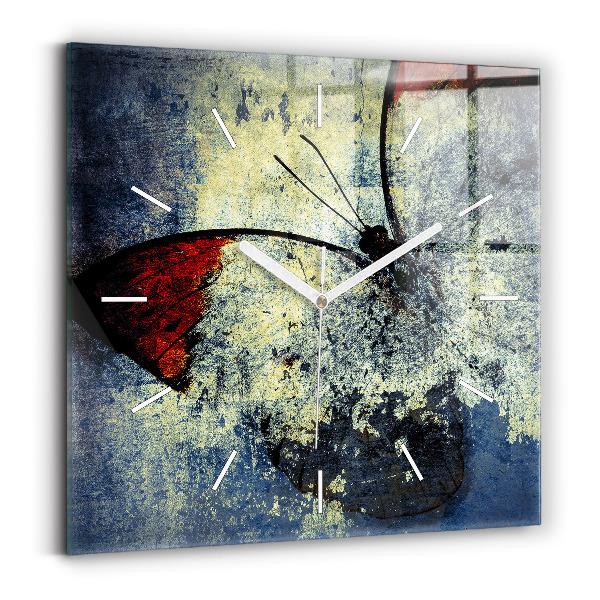 Orologio quadrato in vetro Stile vintage farfalla