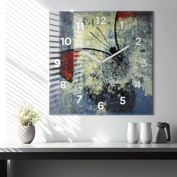 Orologio quadrato in vetro Stile vintage farfalla