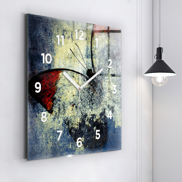 Orologio quadrato in vetro Stile vintage farfalla