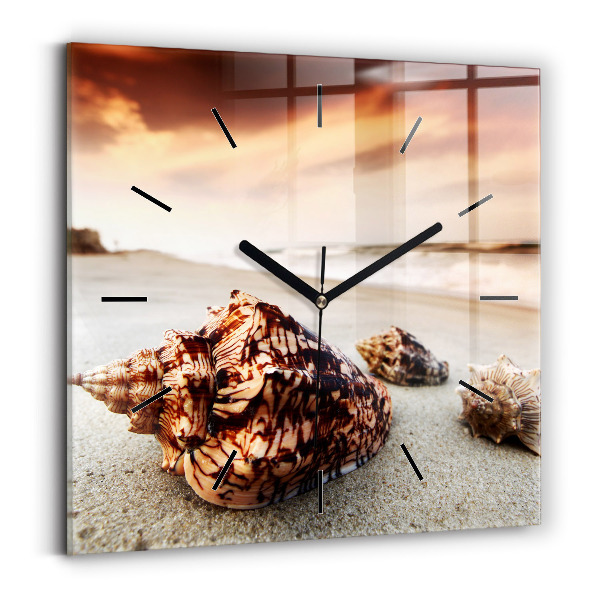 Orologio quadrato Una conchiglia sulla spiaggia
