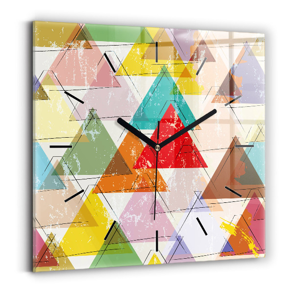 Orologio quadrato in vetro Triangoli geometrici