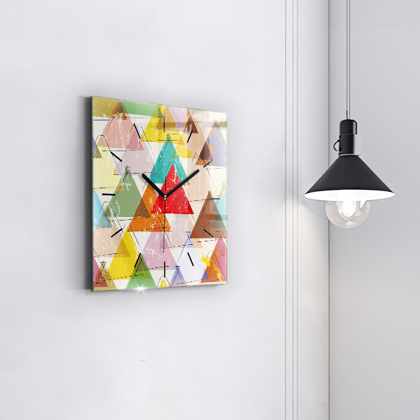 Orologio quadrato in vetro Triangoli geometrici