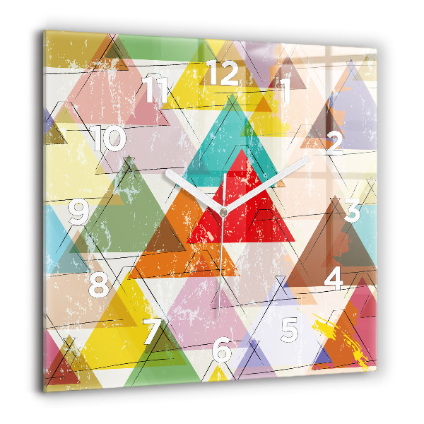 Orologio quadrato in vetro Triangoli geometrici
