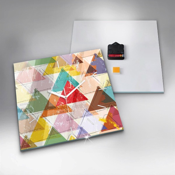 Orologio quadrato in vetro Triangoli geometrici