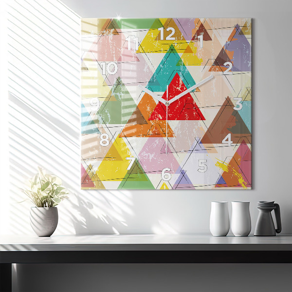 Orologio quadrato in vetro Triangoli geometrici