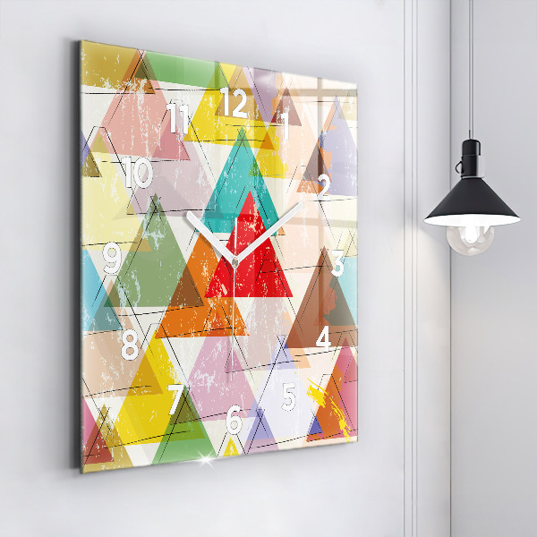 Orologio quadrato in vetro Triangoli geometrici