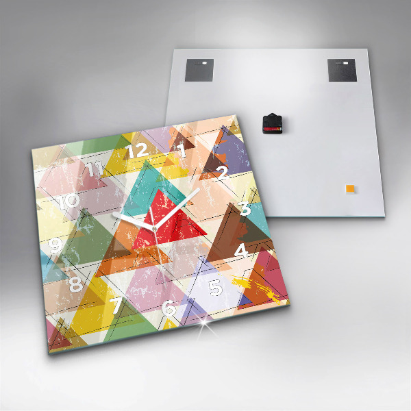 Orologio quadrato in vetro Triangoli geometrici
