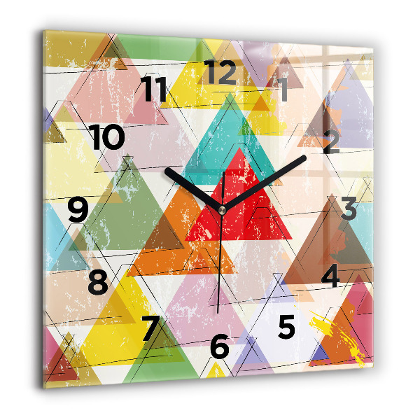 Orologio quadrato in vetro Triangoli geometrici